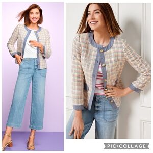 Talbot's Denim Trim Lovely Tweed Jacket, size 8
